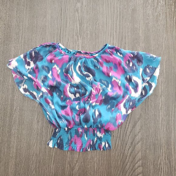 Girls crop top, Epic Threads, turquoise/multi colour, size 5 - Picture 1 of 1